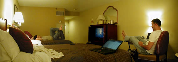 Relaxing at the hotel